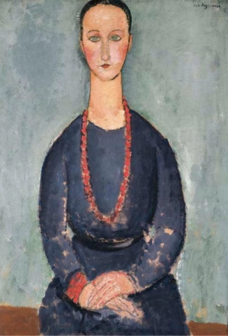 Donna Con Collana Rossa Frau in einer roten Halskette 1918