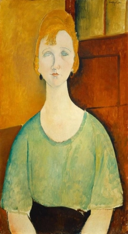 Chica con blusa verde - 1917