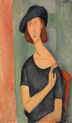 잔느 에뷔테른(모자 안에), 1919