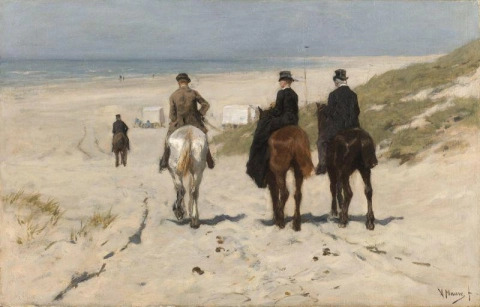 Антон Мауве Утренняя прогулка по пляжу 1876 г.