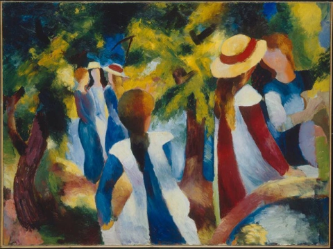 Девушка под деревьями 1914