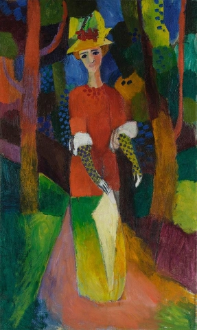 Dama en un parque 1914