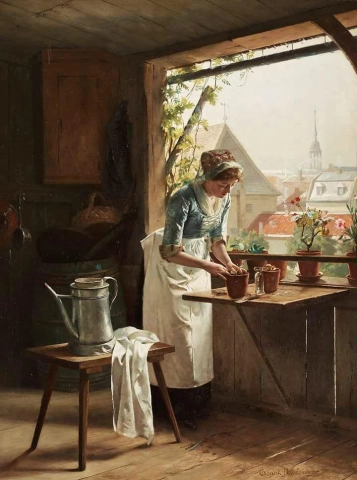 كارل هنريك نوردنبرج امرأة عند النافذة 1885