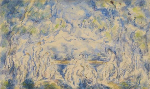Badegäste vor einem Berg, ca. 1902–06