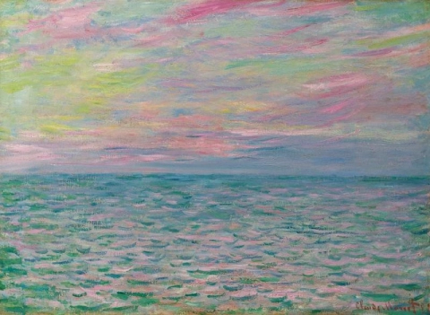 Auringonlasku Pourville Pleine Merissä 1882