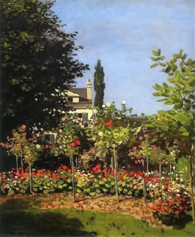 Tuin in bloei in Sainte-Adresse, 1866
