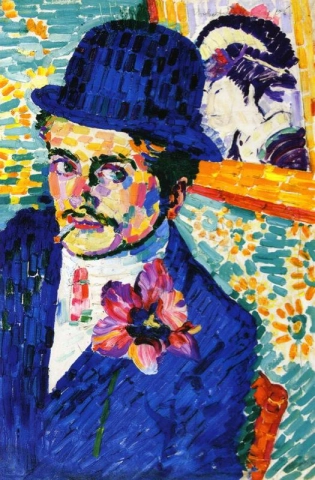 Mann mit Tulpe - Porträt von Jean Metzinger