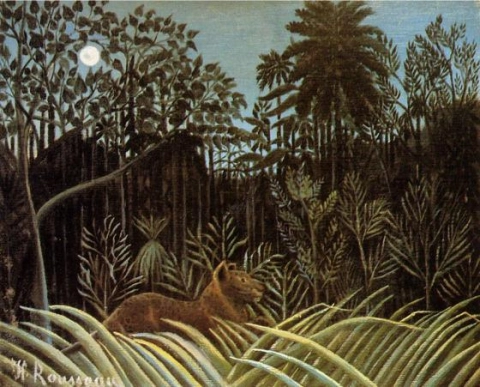 Dschungel mit einem Löwen