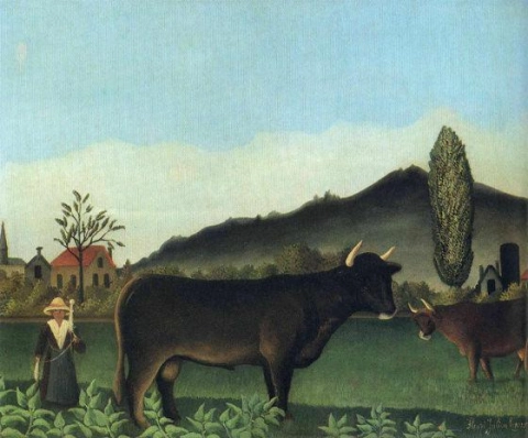 paisaje con una vaca
