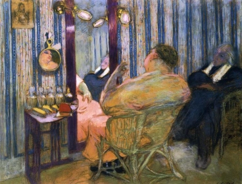 Sacha Guitry in zijn kleedkamer 1912