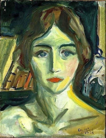 Estudo de retrato de Birgit Prestoe, 1924