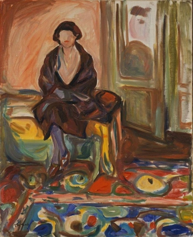 Model Seated On The Couch 1920-21