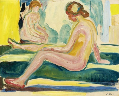Desnudos femeninos sentados 1917