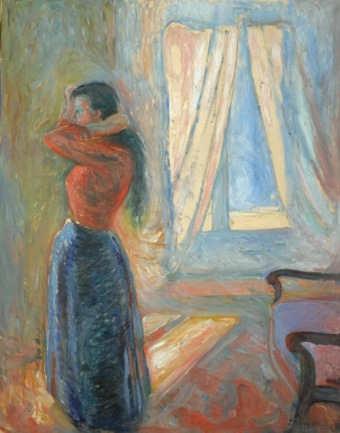 Nainen katsoo peiliin, 1892