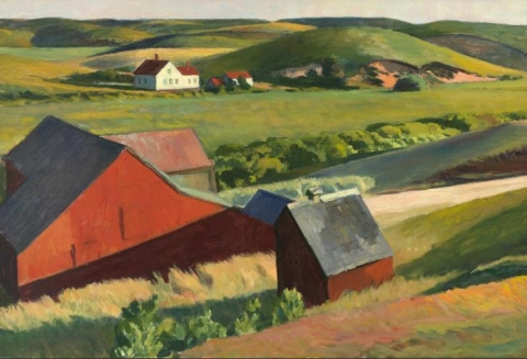 Cobb S Barns And Distant Houses 1933