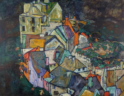城市 - Krumau Häuserbogen，1917-18