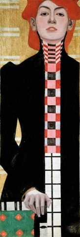 검은 코트를 입은 붉은 머리의 여인, 1908