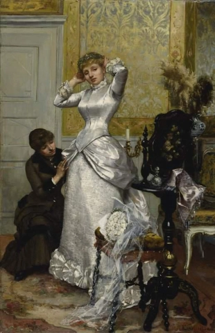 Het aankleden van de bruid 1882
