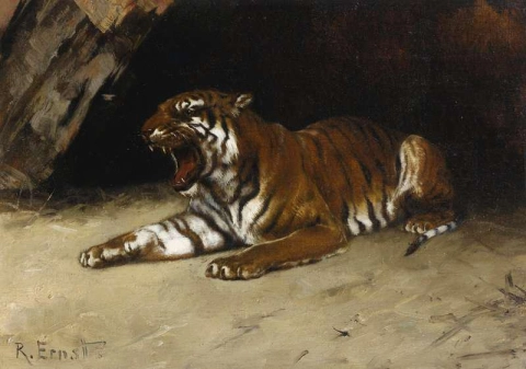 Rondsnuffelende tijger