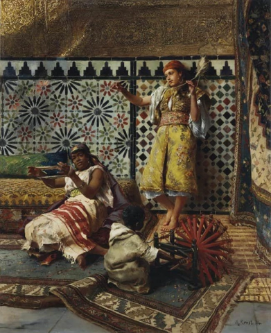 Spinning Yarn In The Harem 1886