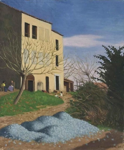 Féix Vallotton, Huis in de zon, blauwe kiezelstenen, 1920