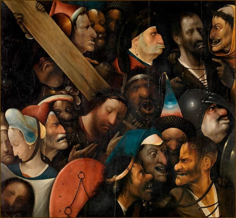 Seguace di Hieronymus Bosch Cristo che porta la croce