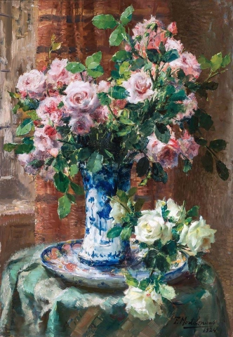 Франс Мортельманс Розовые розы 1924