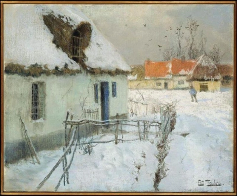 Mökki lumessa - 1891