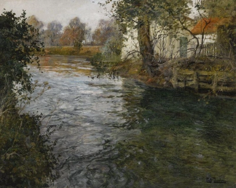 De rivier de Canche nabij Montreuil-sur-mer