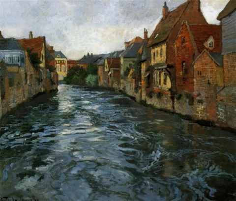 Flussuferansicht von Abbeville - 1894