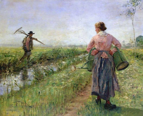 Fritz von Uhde, Aamulla, 1889