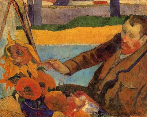 Van Gogh pintando sus girasoles