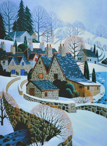 George Callaghanin kylä talvella