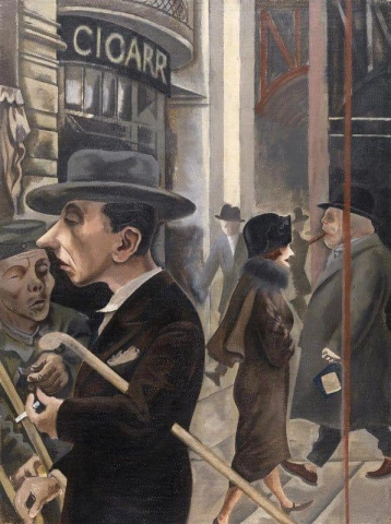 Джордж Гош, сцена на улице, 1925 год.