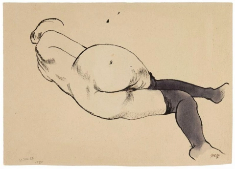 George Grosz, Liegender weiblicher Akt, 1922