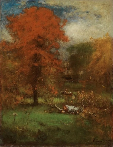 乔治·英尼斯，《磨坊池塘》，1889 年