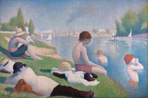 乔治·修拉，《阿涅勒的沐浴者》 - 1884
