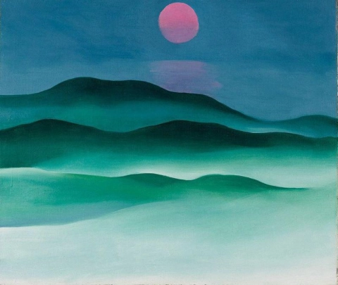 Roze maan boven water, 1924