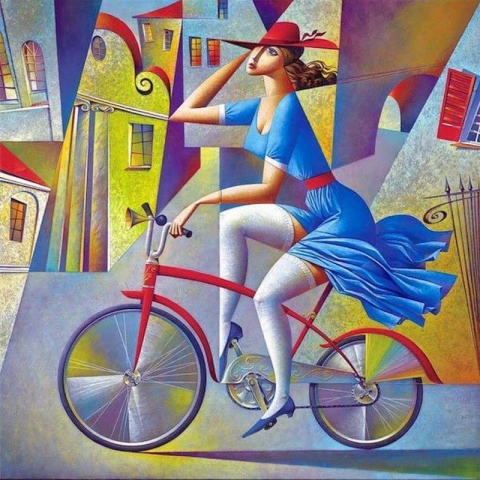 فتاة على دراجة