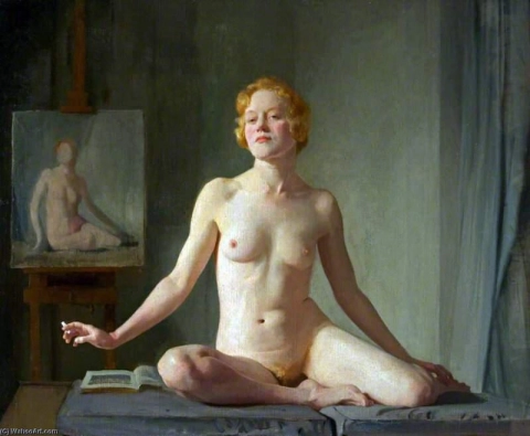 杰拉尔德·费斯图斯·凯利 (Gerald Festus Kelly) 裸体研究 - 娇小英国模特