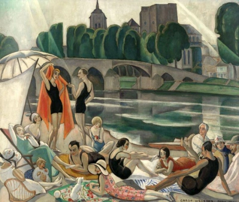 Герда Вегенер на берегу Луары 1926