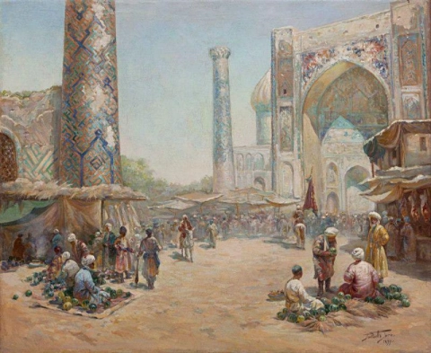 بازار جيغو جاباشفيلي في سمرقند - تسعينيات القرن التاسع عشر