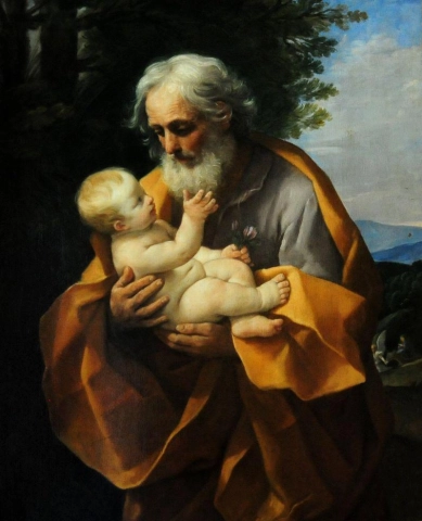 Guido Reni Giuseppe tiene in braccio Gesù Bambino