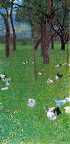 Nach dem Regen – Garten mit Hühnern in St. Agatha