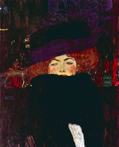 Dama con sombrero y pluma