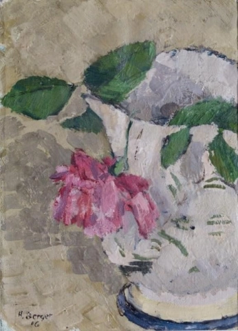 Hans Berger, Natureza morta com rosa pendurada, 1916
