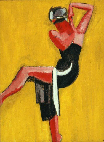 노란색 배경의 Harald Giersing 댄서 - 1920