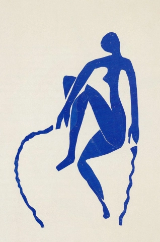 Maglione in corda blu nudo 1952
