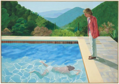 Portrait Of An Artist - Pool With Two Figures - 1972