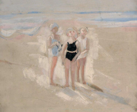 أطفال على الشاطئ